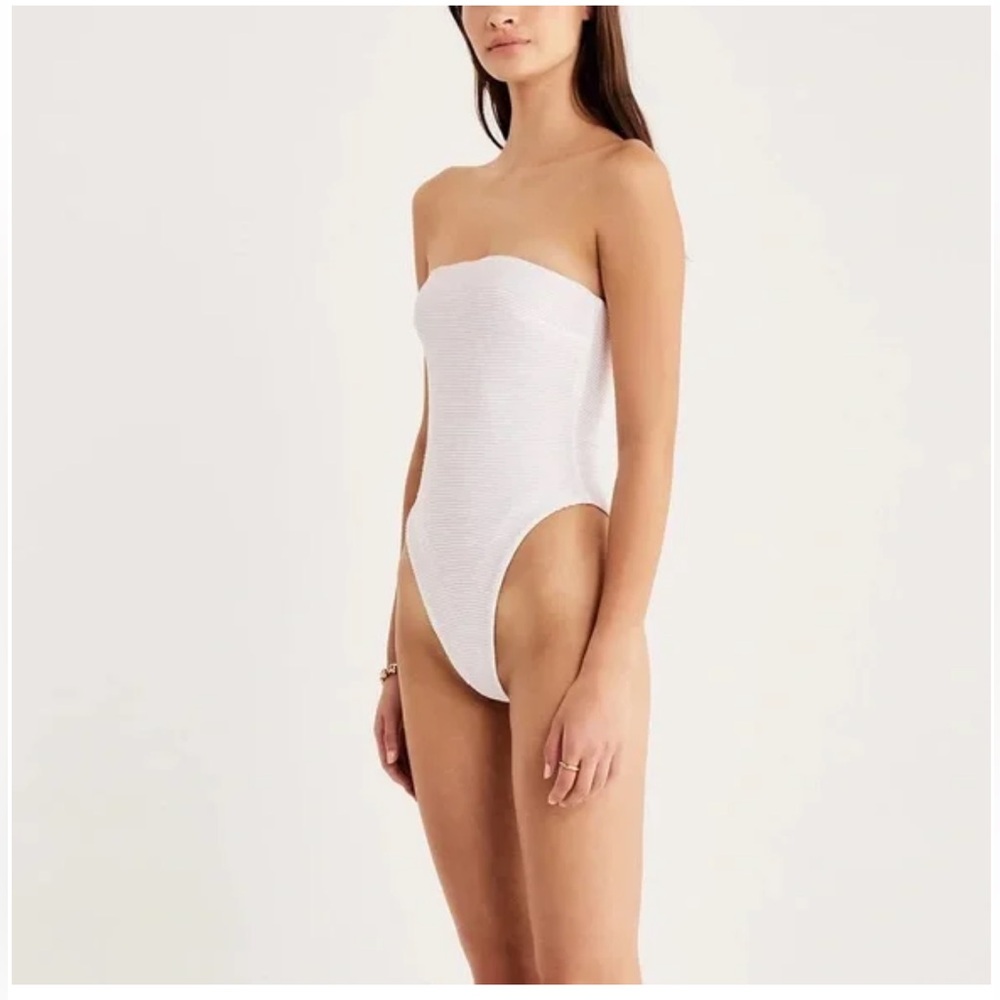 Rumer‎ the label seafoam green/gray strapless swimsuit xs